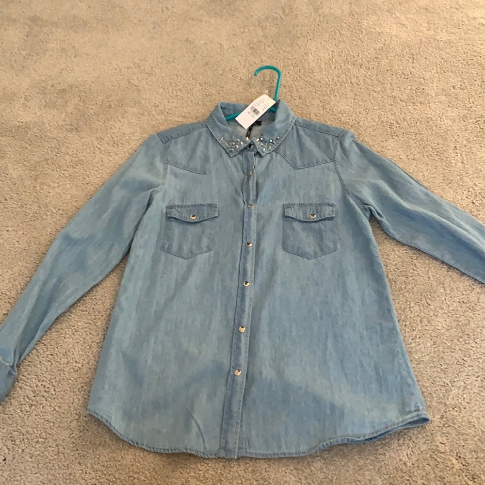 BNWT Jean shirt with studs